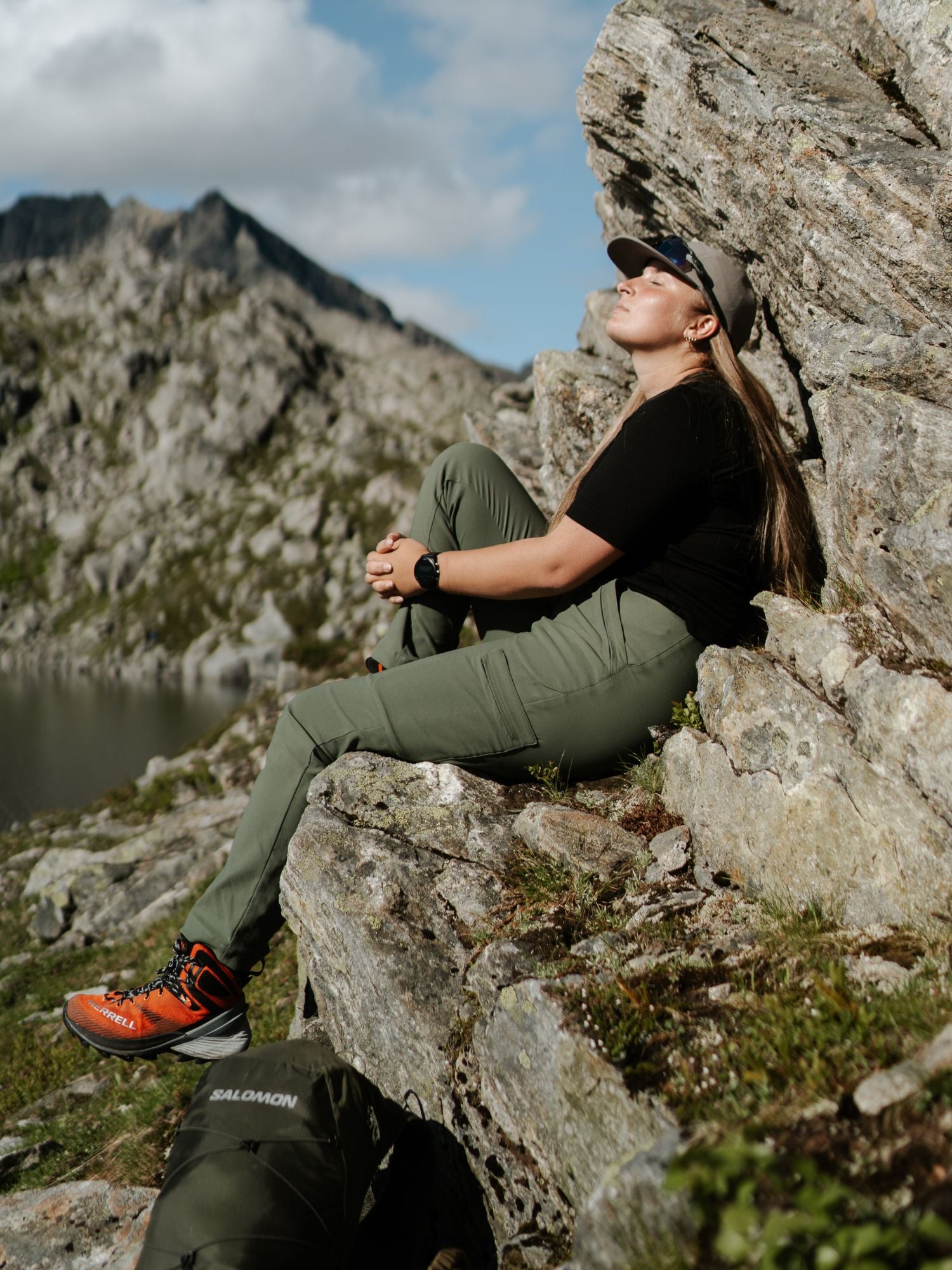 Amelia vandringsbyxor dam med justerbar midja Grön