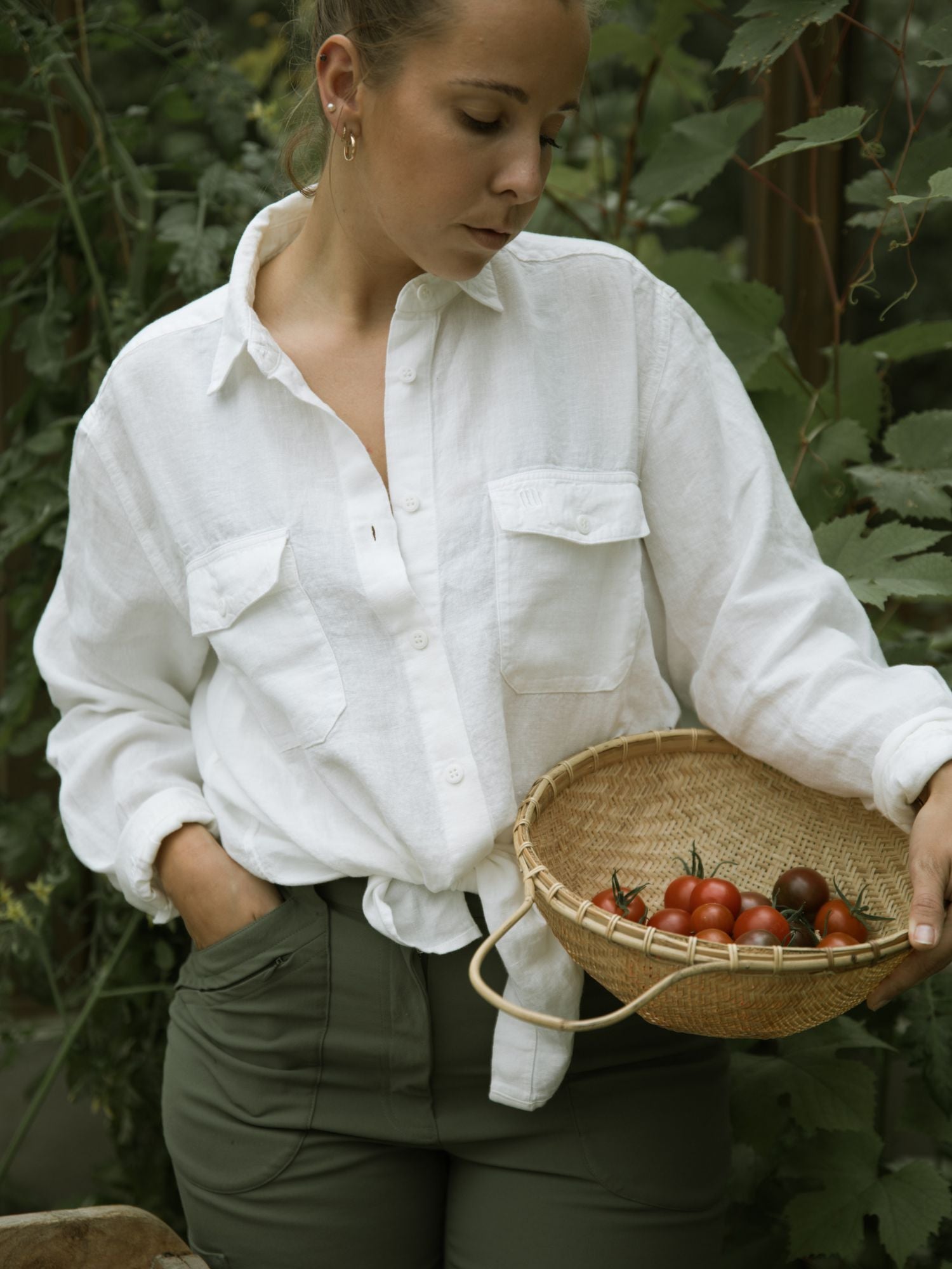 Fredrika pellavapaita Valkoinen