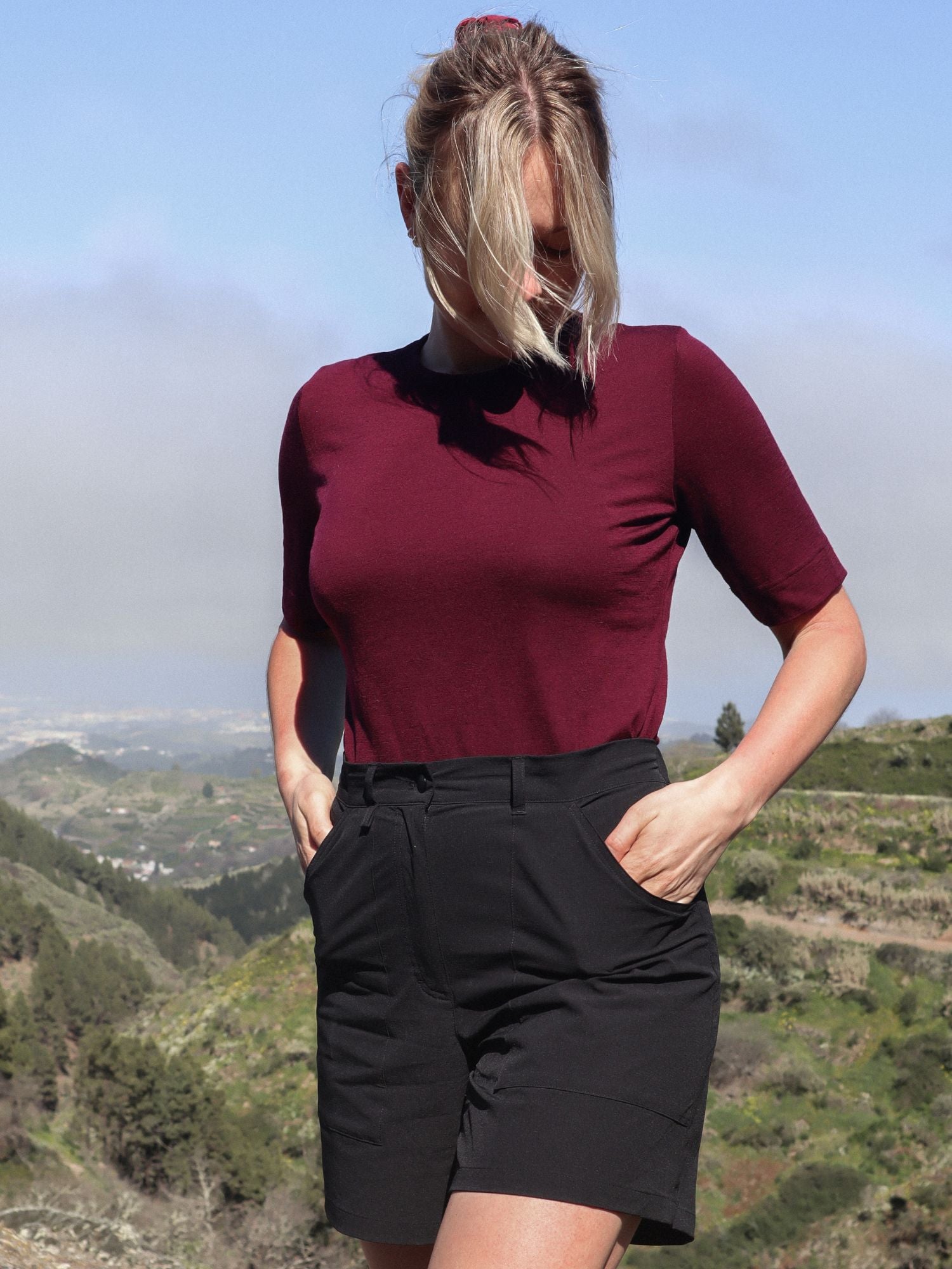 Ingrid Merino Short Sleeve Burgundy