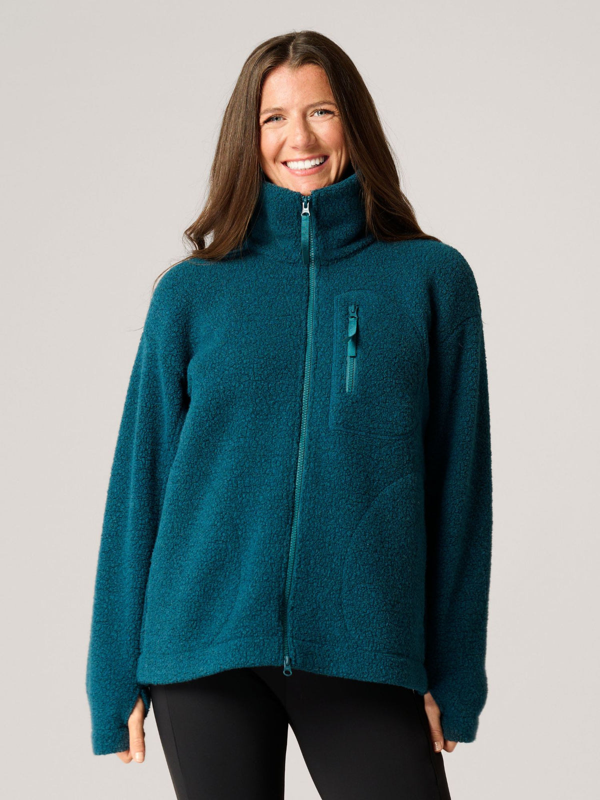 Women's Fleece Jacket Teal | Astrid Wild